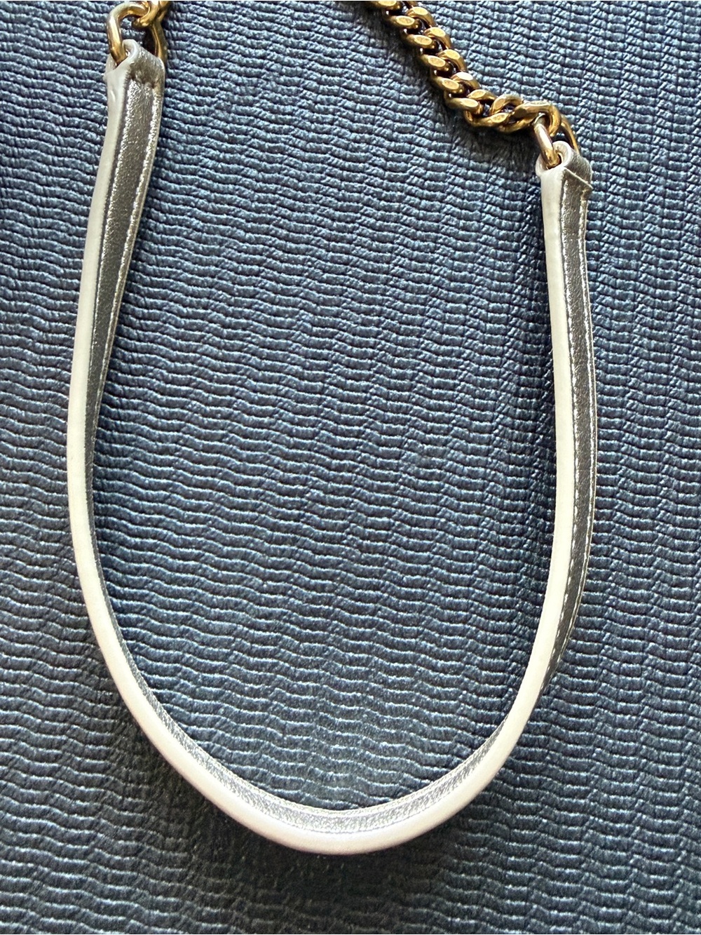 Saint Laurent Metallic Gold Leather Envelope Crossbody with Gold Chain - Picture 11 of 11